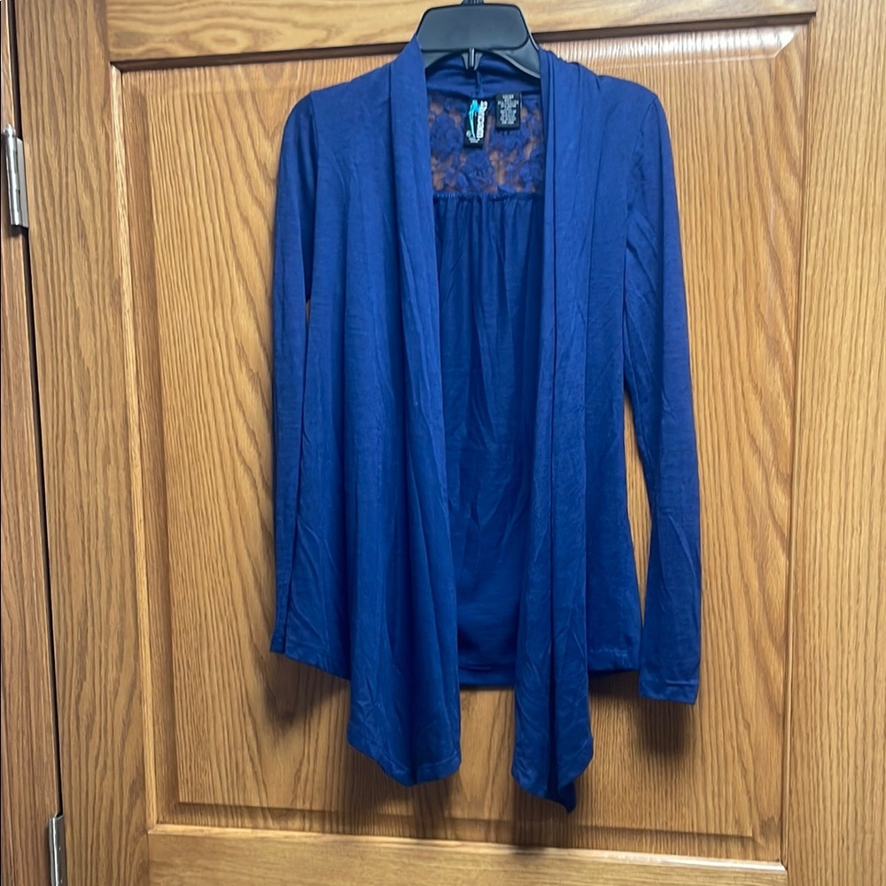 Blue Open Front Cardigan
